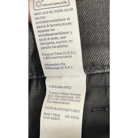 New Tommy Hilfiger THFlex Slim Mens Black Size 38x32 Jeans Stretch Denim NWT1092 - Picture 12 of 14